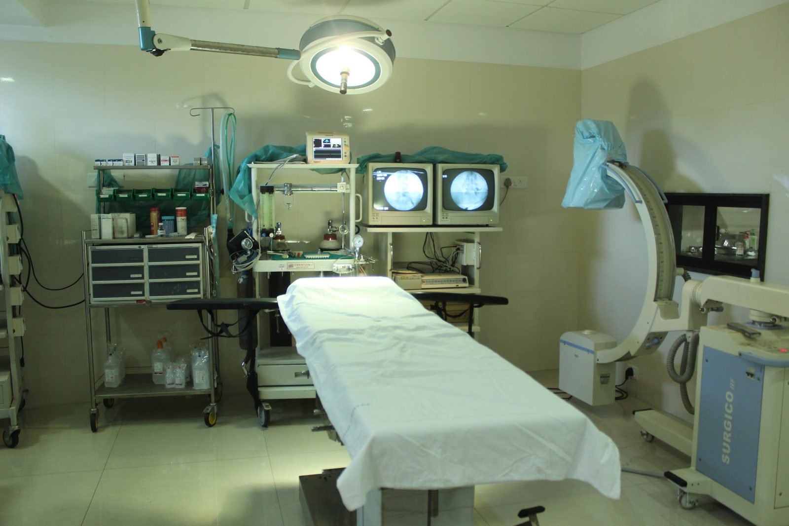 Procedure room with imaging equipment at the Pain Clinic of India Goa branch