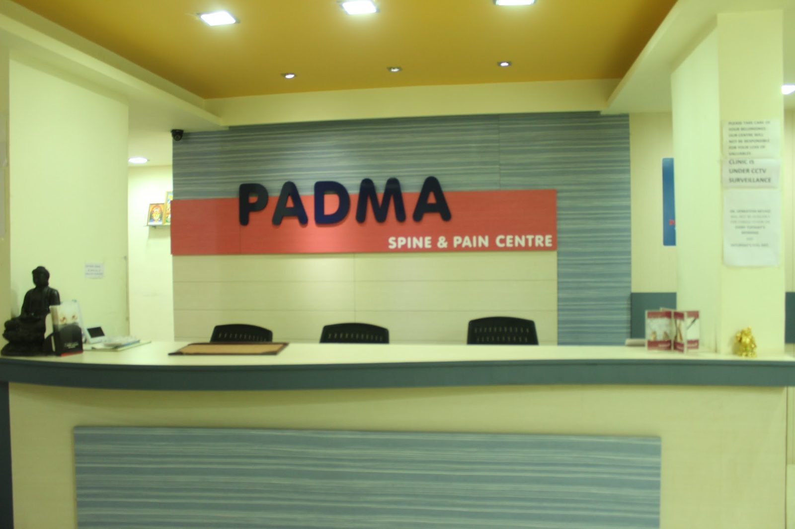 Reception desk at the Pain Clinic of India Goa branch